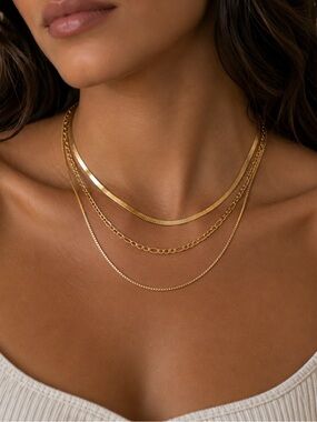 18K Gold Plated Layered Necklace